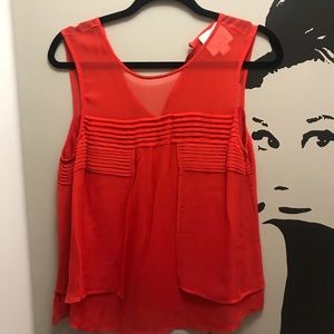 Like New pin tuck orange blouse
